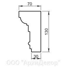 Наличник Вландо , ОП-30.130, 130х70х600 мм (Высота х Вылет х Длина), архитектурный бетон, для фасадного декора от компании ООО "АрхиДекор" - фото 1