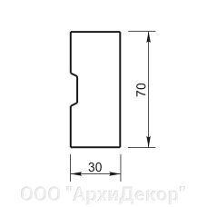 Наличник Вландо , ОП-50.070/скв, 70х30х500 мм (Высота х Вылет х Длина), архитектурный бетон, для фасадного декора от компании ООО "АрхиДекор" - фото 1