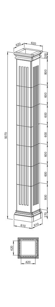 Облицовка Колонны Вландо , КЛ-04.520 (сб), 470х470х5070 мм, архитектурный бетон от компании ООО "АрхиДекор" - фото 1