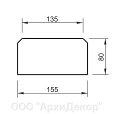 Основание балюстрады Вландо , ОБ-20.900, Высота 80 мм, архитектурный бетон от компании ООО "АрхиДекор" - фото 1