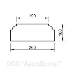 Основание балюстрады Вландо , ОБ-30.190, Высота 100 мм, архитектурный бетон от компании ООО "АрхиДекор" - фото 1