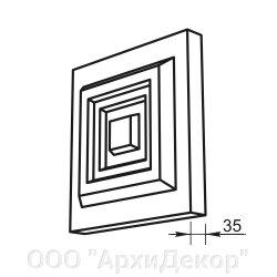 Панель с орнаментом 280х280 Вландо , ДД-03.220, 280хх300 мм (ШхВ), архитектурный бетон от компании ООО "АрхиДекор" - фото 1