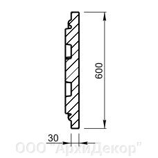 Панно - барельеф на стену Вландо , ПФ-60.140, 1120хх600 мм (ШхВ), архитектурный бетон от компании ООО "АрхиДекор" - фото 1