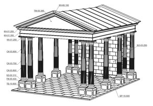Павильон в сборе Вландо , ПВ-1, 4950хх4698 мм (ШхВ), архитектурный бетон
