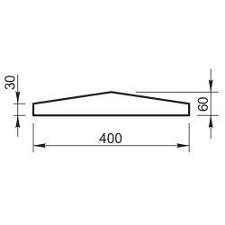 Крышка на парапет Вландо , КП-11.400, 400х400х60 мм, архитектурный бетон