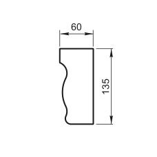 Наличник радиусный Вландо , ОА-10.395R, 135х60х мм (Высота х Вылет х Длина), архитектурный бетон, для фасадного декора