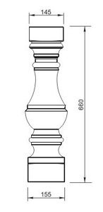 Балясина Вландо , БЛ-20.660, Высота 660 мм, архитектурный бетон