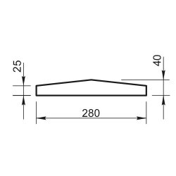 Крышка на парапет Вландо , КП-01.280/скв, 280х280х40 мм, архитектурный бетон