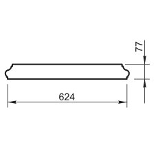 Крышка на парапет с площадкой (624 мм) Вландо , КП-10.624/скв, 624х624х77 мм, архитектурный бетон