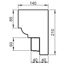 Карниз с сухариками Вландо , КН-21.210, 210х140х640 мм (Высота х Вылет х Длина), архитектурный бетон, для фасадного