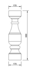Балясина Вландо , БЛ-02.660, Высота 660 мм, архитектурный бетон