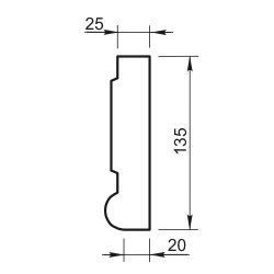 Наличник (молдинг) Вландо , МП-101.135, 135х35х600 мм (Высота х Вылет х Длина), архитектурный бетон, для фасадного