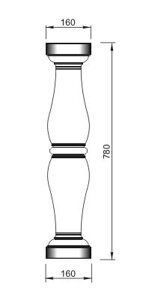 Балясина Вландо , БЛ-20.780, Высота 780 мм, архитектурный бетон