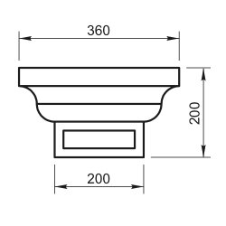 Кронштейн - консольКР-01.870/3 Вландо , КР-01.870/3, 200хх700 мм (Высота х Вылет х Длина), архитектурный бетон, для