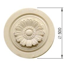 Цветок - розетка круглая D500 на стену Вландо , ДК-01.500, 500х500х500 мм (ШхВ), архитектурный бетон