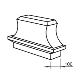 Декоративная деталь для наличника или арки (Капитель) Вландо , ДД-03.235, 360хх235 мм (ШхВ), архитектурный бетон