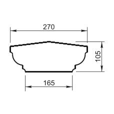 Поручень радиусный R=3500 Вландо , ПР-01.350 R, Высота 105 мм, архитектурный бетон