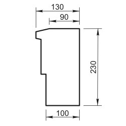 Карниз (Подоконник) Вландо , КН-101.231, 230х130х600 мм (Высота х Вылет х Длина), архитектурный бетон, для фасадного