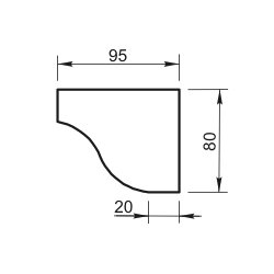 Карниз Вландо , КН-64.080, 80х95х700 мм (Высота х Вылет х Длина), архитектурный бетон, для фасадного декора