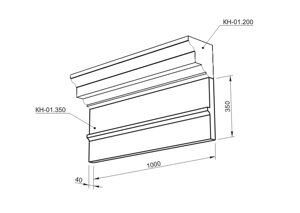 Фриз Вландо , КН-01.350/л, 350х60х1000 мм (Высота х Вылет х Длина), архитектурный бетон, для фасадного декора