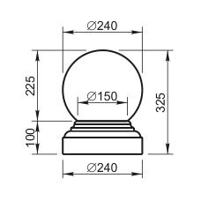 Шар на пьедестале (сборка 2) Вландо , ШР-00.240/сб2, х240х325 мм (ШхВ), архитектурный бетон