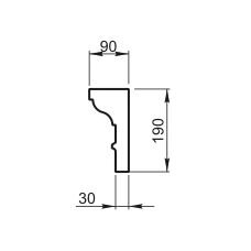 Карниз Вландо , АБ-20.190/1, 190х90х900 мм (Высота х Вылет х Длина), архитектурный бетон, для фасадного декора