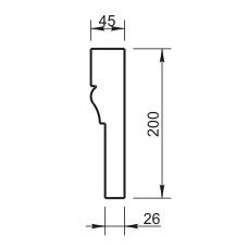 Наличник радиусный Вландо , ОА-06.150 R, 200х45х мм (Высота х Вылет х Длина), архитектурный бетон, для фасадного декора