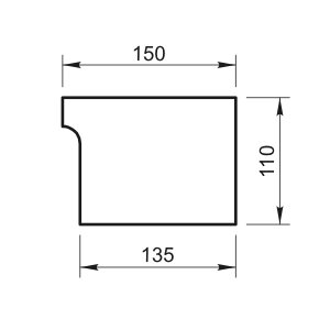 Карниз / Подоконник Вландо , КН-120.110/скв, 110х150х600 мм (Высота х Вылет х Длина), архитектурный бетон, для