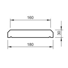 Крышка на парапет плоская Вландо , КП-40.180, 180х180х30 мм, архитектурный бетон