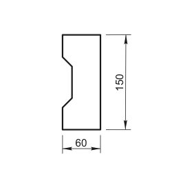 Наличник / Молдинг Вландо , ОП-06.150, 150х60х550 мм (Высота х Вылет х Длина), архитектурный бетон, для фасадного декора