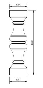Балясина Вландо , БЛ-03.660, Высота 660 мм, архитектурный бетон
