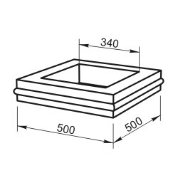 Проставка под крышку Вландо , ПС-110.510, 500х500х100 мм, архитектурный бетон
