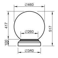 Шар на пьедестале Вландо , ШР-00.460/сб, х460х517 мм (ШхВ), архитектурный бетон