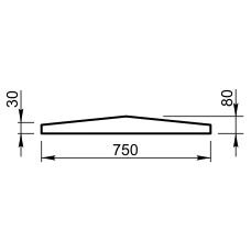 Крышка на парапет (забор) Вландо , КП-10.750, 750х750х80 мм, архитектурный бетон