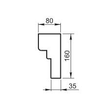 Карниз Вландо , КН-01.600, 160х80х600 мм (Высота х Вылет х Длина), архитектурный бетон, для фасадного декора