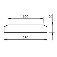Крышка на парапет плоская Вландо , КП-01.230/скв, 230х230х40 мм, архитектурный бетон