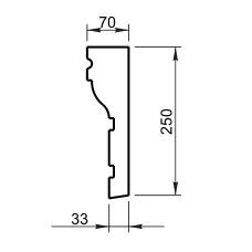 Карниз Вландо , ОА-11.250, 250х70х750 мм (Высота х Вылет х Длина), архитектурный бетон, для фасадного декора