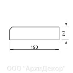 Подоконник / Крышка на парапет Вландо , КП-50.190, 190х190х50 мм, архитектурный бетон от компании ООО "АрхиДекор" - фото 1