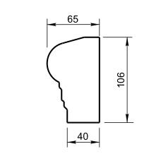 Подоконник Вландо , ПД-00.106/с, 106х65х800 мм (Высота х Вылет х Длина), архитектурный бетон, для фасадного декора от компании ООО "АрхиДекор" - фото 1
