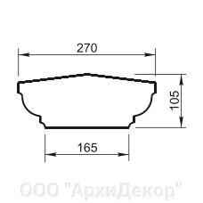 Поручень радиусный R=3500 Вландо , ПР-01.350 R, Высота 105 мм, архитектурный бетон от компании ООО "АрхиДекор" - фото 1