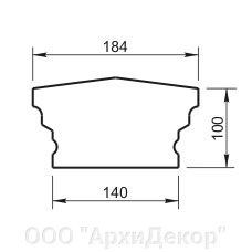 Поручень Вландо , ПР-30.140, Высота 100 мм, архитектурный бетон от компании ООО "АрхиДекор" - фото 1