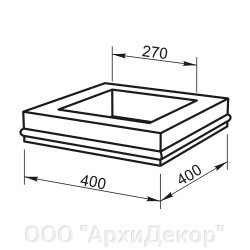 Проставка под крышку Вландо , ПС-00.400, 400х400х80 мм, архитектурный бетон от компании ООО "АрхиДекор" - фото 1