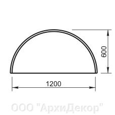 Проступь радиусная Вландо , СТ-01.625 R, хх мм, архитектурный бетон от компании ООО "АрхиДекор" - фото 1