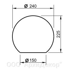 Шар Вландо , ШР-00.240, х240х225 мм (ШхВ), архитектурный бетон от компании ООО "АрхиДекор" - фото 1