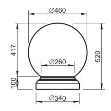 Шар Вландо , ШР-00.460, х460х417 мм (ШхВ), архитектурный бетон