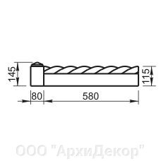 Столбик к бордюру БВ-00.580 Вландо , ДБ-00.120, 80хх145 мм (ШхВ), архитектурный бетон от компании ООО "АрхиДекор" - фото 1