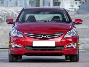 Противотуманные фары + дневные ходовые огни для Hyundai Solaris (2014-16)