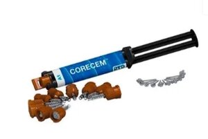 Корецем (CORECEM) композит двойного отверждения для фикс штифт. и восст. культи А1 шпр. 9, канюли 2х10