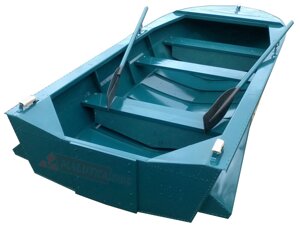 Алюминиевая лодка Мста-Н 3.5 м., с булями, крашенная в цвет "синевато-зелёный"