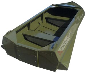 Алюминиевая лодка Романтика-Н 3.0 м., с булями, крашенная в цвет "Хаки"